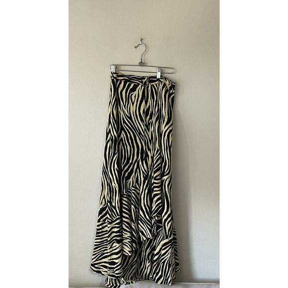 Faithfull The Brand Wrap Skirt Women’s Size 2 Midi Jasper AMAIA Zebra Resort - Picture 1 of 7